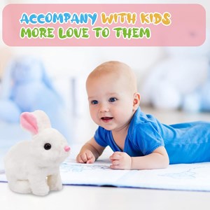 عروسک رباتیک خرگوش حرکتی رنگ سفید_اسباب بازی