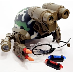 اسباب بازی کلاه پلیس چراغ قوه دار تیر پرتاب کن طرح ارتشی_اسباب بازی