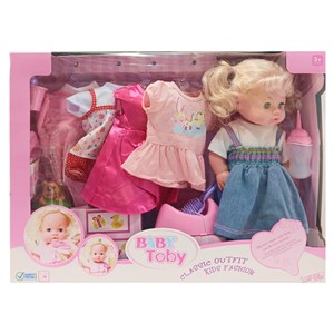 عروسک دخترانه جدید بیبی بورن همراه با 5 دست لباس مختلف مدل BABY TOBy_اسباب بازی