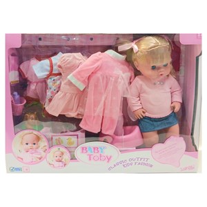 عروسک دخترانه جدید بیبی بورن همراه با 5 دست لباس مختلف مدل BABY TOBy_اسباب بازی