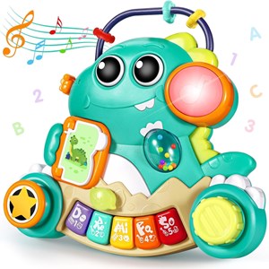 اسباب بازی دو کاره پیانو و جغجغه طرح دایناسور هولی تویز مدل Hola Toys HE8976_اسباب بازی