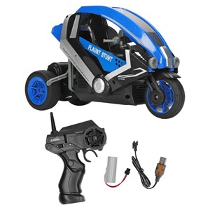 اسباب بازی موتور سیکلت 3 چرخ کنترلی شارژی آبی مقیاس 1:8 TRICYCLE STUNT_اسباب بازی