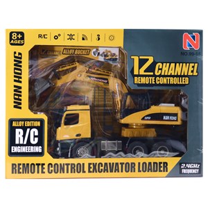 اسباب بازی بیل مکانیکی کنترلی بزرگ مقیاس 1:14 مدل EXCAVATOR LOADER NAN HONG 9916_اسباب بازی