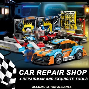 لگو تکنیک تعمیرگاه ماشین مسابقه ای 674 قطعه مدل 714032 SEMBO Racing Vehicle Garage_اسباب بازی