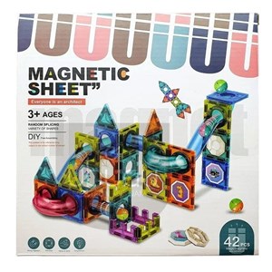 اسباب بازی ساختنی تایل مگنتی 42 قطعه مدل Magnetic DIY_اسباب بازی