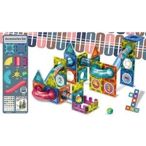 اسباب بازی ساختنی تایل مگنتی 42 قطعه مدل Magnetic DIY_اسباب بازی