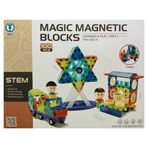 اسباب بازی ساختنی تایل مگنتی 100 قطعه مدل Magic Magna Tiles_اسباب بازی