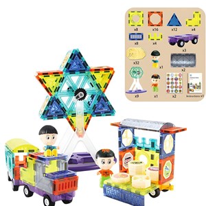 اسباب بازی ساختنی تایل مگنتی 100 قطعه مدل Magic Magna Tiles_اسباب بازی