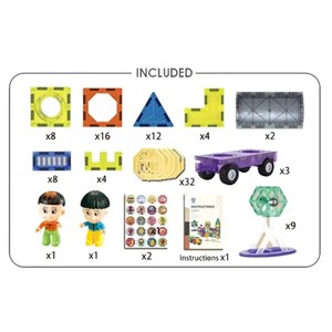 اسباب بازی ساختنی تایل مگنتی 100 قطعه مدل Magic Magna Tiles_اسباب بازی
