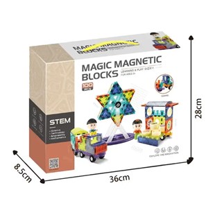 اسباب بازی ساختنی تایل مگنتی 100 قطعه مدل Magic Magna Tiles_اسباب بازی