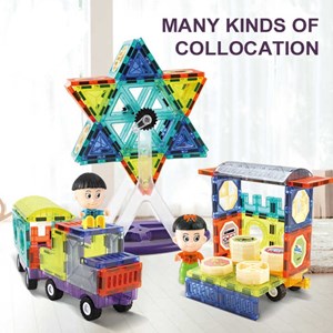 اسباب بازی ساختنی تایل مگنتی 100 قطعه مدل Magic Magna Tiles_اسباب بازی