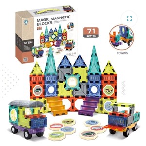 اسباب بازی ساختنی تایل مگنتی 71 قطعه مدل Magic Magna Tiles_اسباب بازی