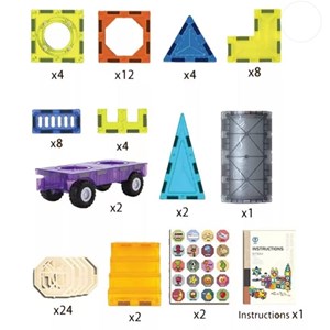 اسباب بازی ساختنی تایل مگنتی 71 قطعه مدل Magic Magna Tiles_اسباب بازی