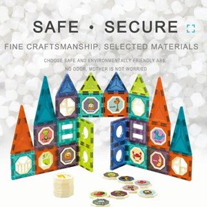 اسباب بازی ساختنی تایل مگنتی 71 قطعه مدل Magic Magna Tiles_اسباب بازی
