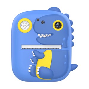 دوربین عکاسی و فیلمبرداری دیجیتال کودک با چاپ فوری حرارتی طرح دایناسور آبی_اسباب بازی