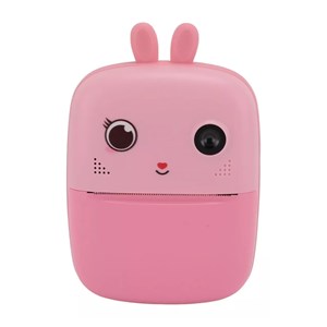 دوربین عکاسی و فیلمبرداری دیجیتال کودک با چاپ فوری حرارتی طرح خرگوش صورتی_اسباب بازی