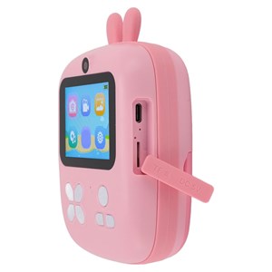 دوربین عکاسی و فیلمبرداری دیجیتال کودک با چاپ فوری حرارتی طرح خرگوش صورتی_اسباب بازی