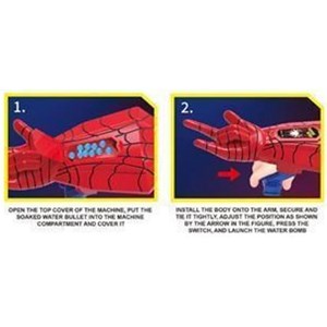 دستکش تیر پرتاب کن شارژی طرح اسپایدرمن همراه با تیر ژله ای و اسفنجی Spiderman hand Web Shooters_اسباب بازی