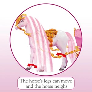 اسباب بازی کالسکه و اسب راهرو موزیکال باربی پرنسس صورتی_اسباب بازی