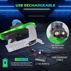 تفنگ اسباب بازی شارژی رگباری تیر ژله ای و شبرنگ مدل SKD CS001S_اسباب بازی