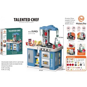 ست اسباب بازی آشپزخانه سایز بزرگ موزیکال و چراغدار 72 قطعه مدل 126_922 Talented Chef_اسباب بازی
