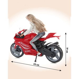 عروسک باربی دفا لوسی موتور سوار با کلاه کاسکت قرمز مدل Defa Lucy Doll 8459_اسباب بازی