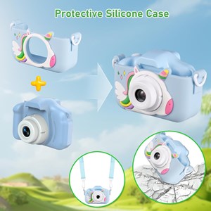 دوربین عکاسی و فیلمبرداری دیجیتال کودک طرح یونیکورن آبی_اسباب بازی