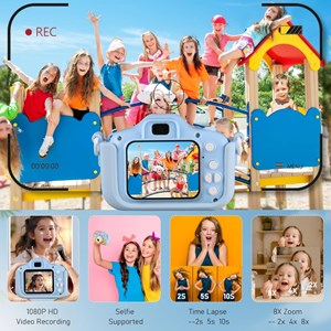 دوربین عکاسی و فیلمبرداری دیجیتال کودک طرح یونیکورن آبی_اسباب بازی