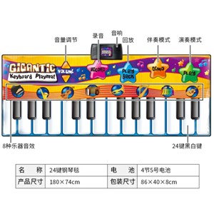 ارگ بزرگ سفره ای کودک 24 کلید مدل Musical Piano Keyboard Touch Playmat_اسباب بازی