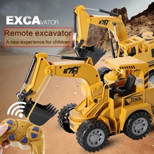 ماشین کنترلی بیل مکانیکی شارژی 5 کانال مقیاس 1:18 مدل Remote Controlled Excavator 8078E_اسباب بازی