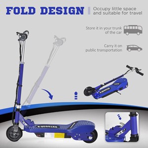 اسکوتر برقی تاشو 120 واتی با ارتفاع قابل تنظیم رنگ آبی مدل HOMCOM E Scooter_اسباب بازی