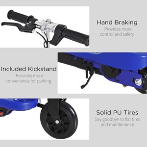 اسکوتر برقی تاشو 120 واتی با ارتفاع قابل تنظیم رنگ آبی مدل HOMCOM E Scooter_اسباب بازی