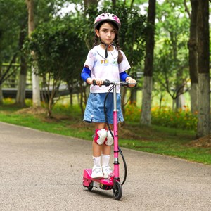 اسکوتر برقی تاشو 120 واتی با ارتفاع قابل تنظیم رنگ صورتی مدل HOMCOM E Scooter_اسباب بازی