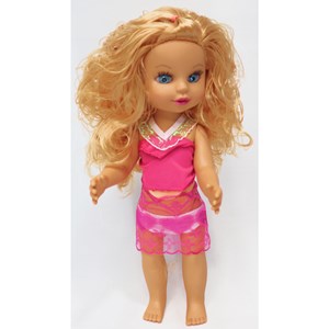 عروسک دخترانه موزیکال 36 سانتی گوشتی با موهای طلایی_اسباب بازی