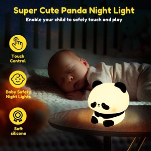 چراغ خواب سیلیکونی شارژی طرح پاندا خجالتی_اسباب بازی
