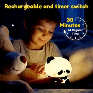 چراغ خواب سیلیکونی شارژی طرح پاندا خجالتی_اسباب بازی