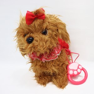 عروسک رباتیک هاپو پشمالو قهوه ای موزیکال با دسته ی کنترلی Puppy Pets Interactive Dog_اسباب بازی