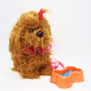 عروسک رباتیک هاپو پشمالو قهوه ای موزیکال با دسته ی کنترلی Puppy Pets Interactive Dog_اسباب بازی