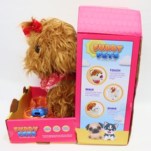 عروسک رباتیک هاپو پشمالو قهوه ای موزیکال با دسته ی کنترلی Puppy Pets Interactive Dog_اسباب بازی