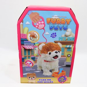 عروسک رباتیک هاپو پشمالو قهوه ای موزیکال با دسته ی کنترلی Puppy Pets Interactive Dog_اسباب بازی