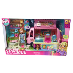 اسباب بازی ماشین بستنی فروشی به همراه باربی و وسایل_اسباب بازی