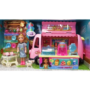 اسباب بازی ماشین بستنی فروشی به همراه باربی و وسایل_اسباب بازی