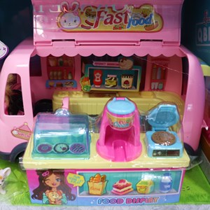 اسباب بازی ماشین بستنی فروشی به همراه باربی و وسایل_اسباب بازی