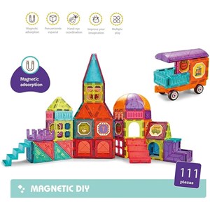 اسباب بازی ساختنی تایل مگنتی 111 قطعه مدل Magic Magnetic Blocks_اسباب بازی