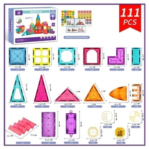 اسباب بازی ساختنی تایل مگنتی 111 قطعه مدل Magic Magnetic Blocks_اسباب بازی