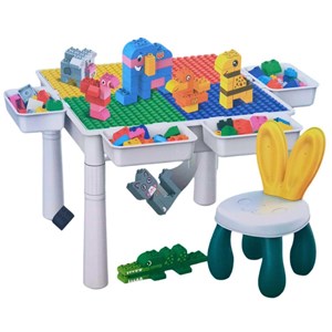 میز و صندلی لگو بازی همراه با 137 قطعه لگو ( میز چند کاره همراه با صندلی ) مدل Block Tables_اسباب بازی