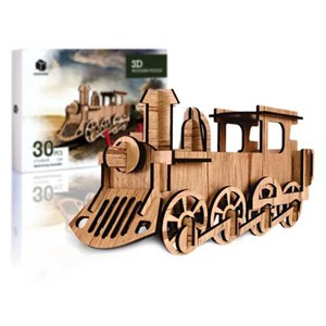 پازل سه بعدی چوبی 30 تکه مدل قطار پرشنگ Pershang Wooden Locomotive 3D Puzzle_اسباب بازی 