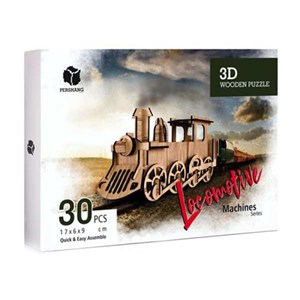 پازل سه بعدی چوبی 30 تکه مدل قطار پرشنگ Pershang Wooden Locomotive 3D Puzzle_اسباب بازی 