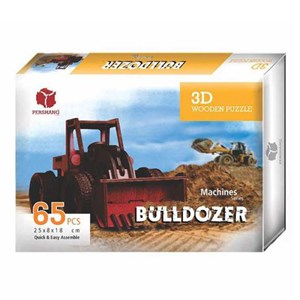 پازل سه بعدی چوبی 65 تکه مدل بولدوزر پرشنگ Pershang Wooden Bulldozer 3D Puzzle_اسباب بازی