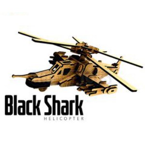 پازل سه بعدی چوبی 76 تکه مدل هلیکوپتر پرشنگ Pershang Wooden Black Shark 3D Puzzle_اسباب بازی